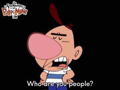 Bip And Mandy Character Saying Who Are You People GIF