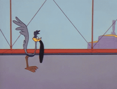 Bird And Rabbit Looking At Hole GIF