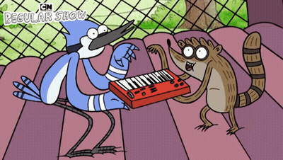 Bird And Raccoon From Regular Show GIF