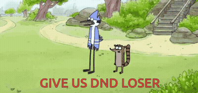 Bird And Raccoon Say Give Us Dnd Loser In Red GIF