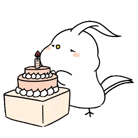 Bird Blowing Out Birthday Candle Sticker