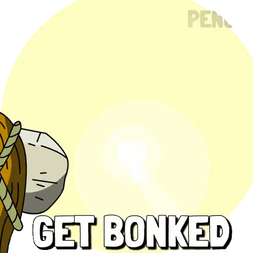 Bird Holding Axe Get Bonked Sticker