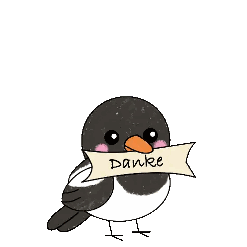 Bird Holding Danke Banner Sticker