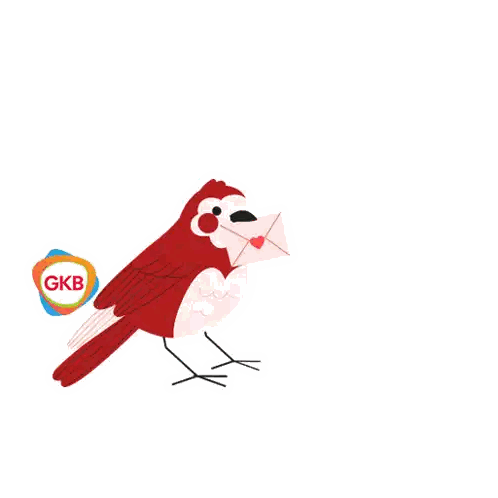 Bird Holding Envelope Sending Love Sticker
