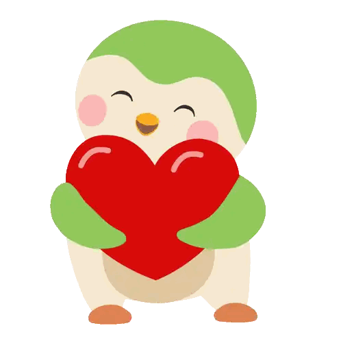 Bird Holding Heart Sticker