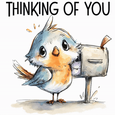 Bird In Mailbox Thinking Of You GIF