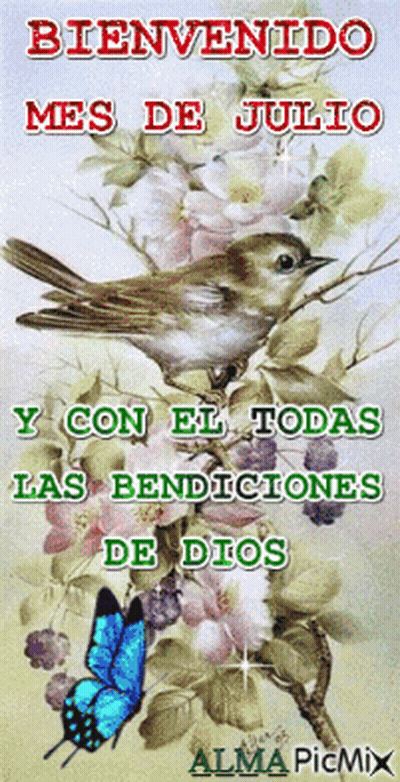 Bird On Branch Welcoming July GIF