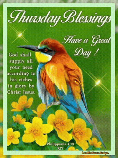 Bird Saying Thursday Blessings Have A Great Day GIF