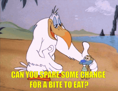 Bird Thumbs Up Can You Spare Some Change For A Bite To Eat GIF