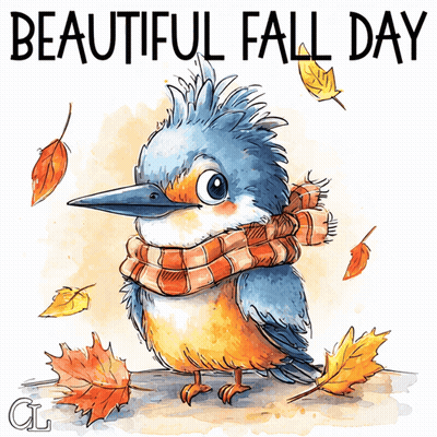 Bird Wearing Scarf Beautiful Fall Day