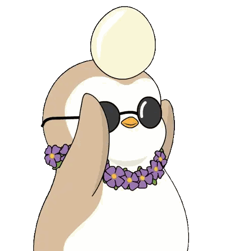 Bird Wearing Sunglasses Holding Egg Sticker