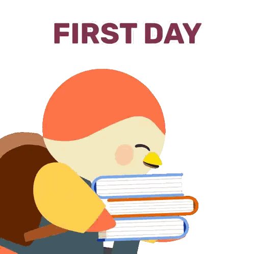 Bird With Backpack Carrying Books Sticker