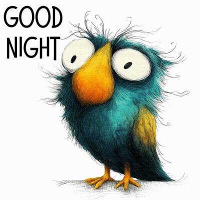 Bird With Eyes Closed Saying Good Night GIF