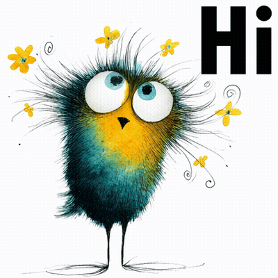 Bird With Flowers Saying Hi