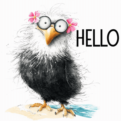 Bird With Glasses And Flower Saying Hello GIF