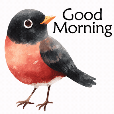 Bird With Good Morning Above GIF