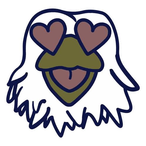 Bird With Hearts In Eyes Hawaii Sticker