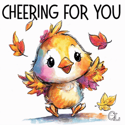 Bird With Leaves Cheering For You GIF