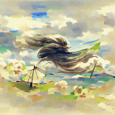 Bird With Long Hair Flying in Sky