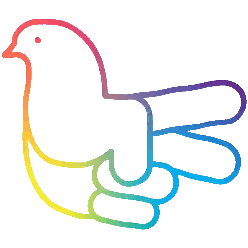 Bird With Rainbow Colored Feather Sticker