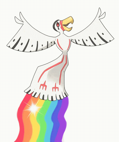 Bird With Rainbow Coming Out Of Mouth GIF