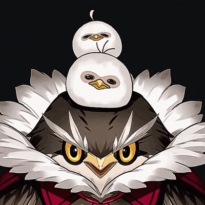Bird With Two Birds On Top GIF
