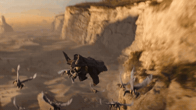Birds Flying Over Cliff GIF