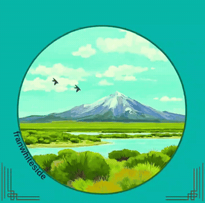 Birds Flying Over Mountain Saying Go GIF