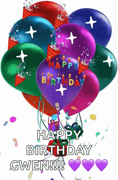 Birthday Balloons Happy Birthday Gwen GIF