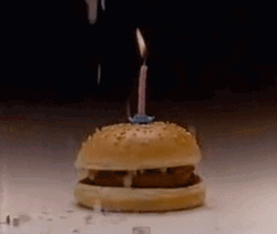 Birthday Burger With Candle GIF