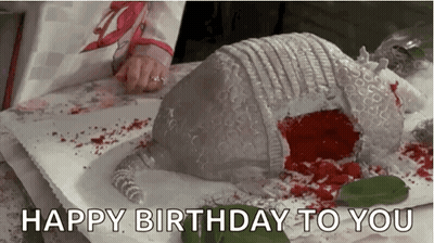 Birthday Cake Armadillo With Blood GIF