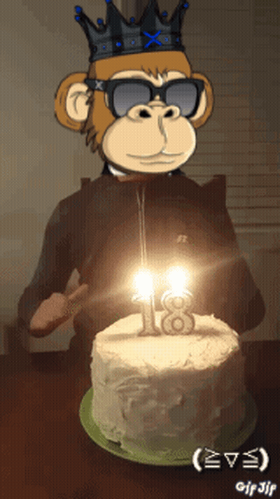 Birthday Cake Candles Balloons Saying Happy Birthday GIF