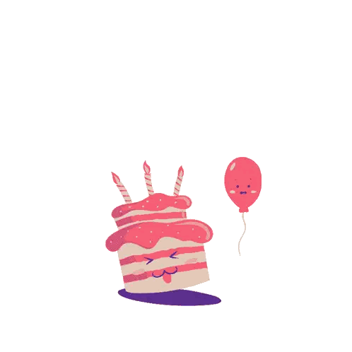 Birthday Cake Cupcake Balloons GIF
