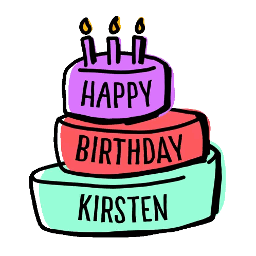 Birthday Cake For Kirsten With Three Candles Sticker
