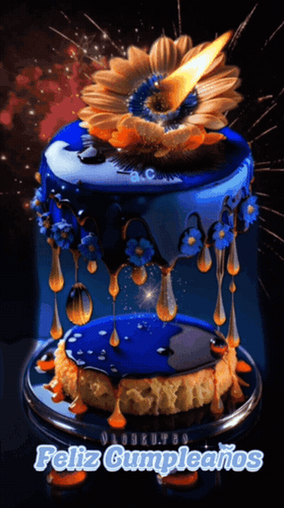 Birthday Cake Saying Feliz Cumpleaños GIF