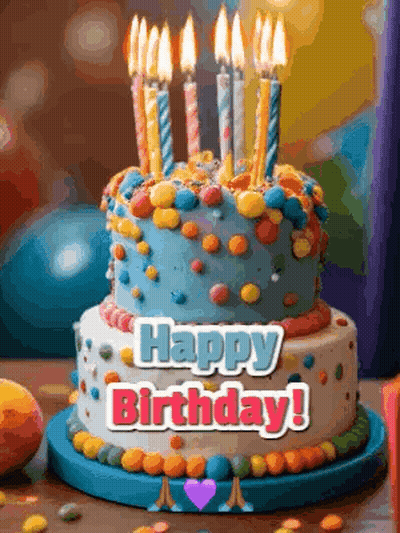 Birthday Cake Saying Happy Birthday GIF