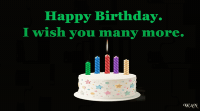 Birthday Cake Saying Happy Birthday I Wish You Many More GIF