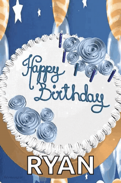 Birthday Cake Saying Happy Birthday Ryan GIF