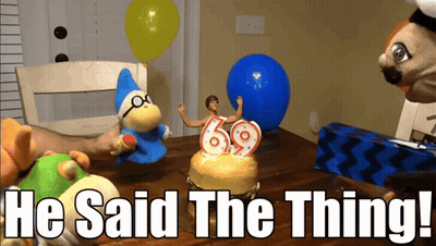 Birthday Cake Saying He Said The Thing With 69 GIF