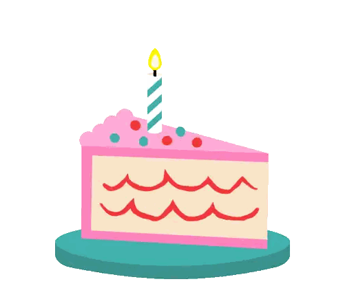 Birthday Cake Slice With Candle Sticker