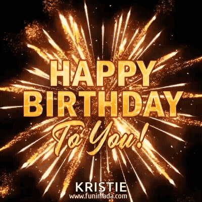 Birthday Cake With Balloons And Confetti Saying Happy Birthday GIF