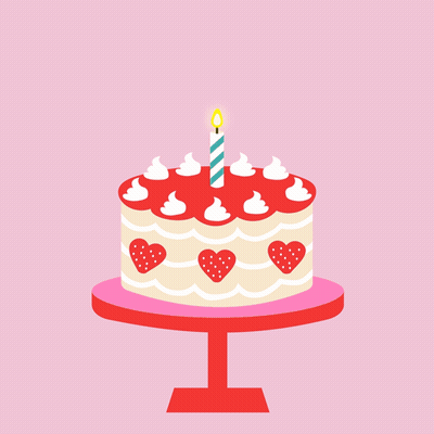 Birthday Cake With Candle Saying Happy Birthday GIF