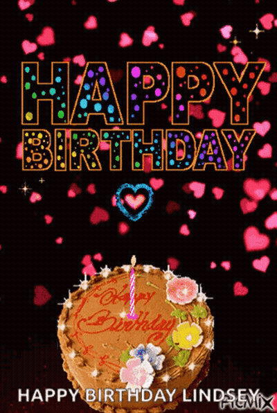 Birthday Cake With Candle Saying Happy Birthday GIF