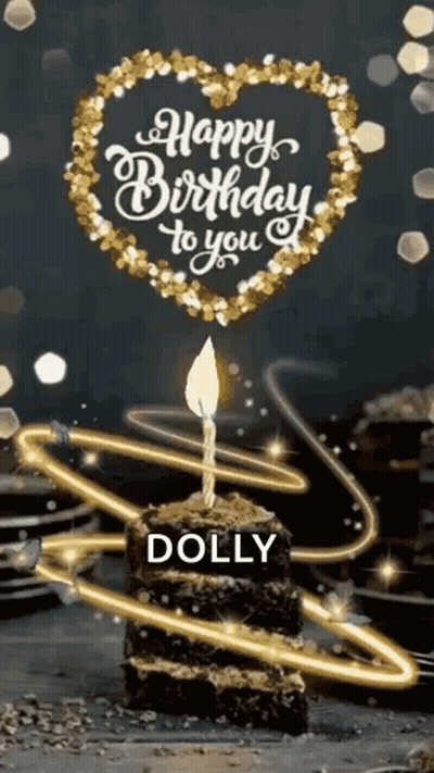 Birthday Cake With Candle Saying Happy Birthday To You Dolly GIF