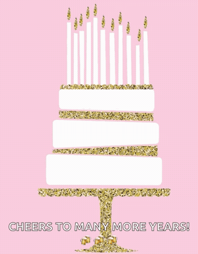 Birthday Cake With Candles And Happy Birthday GIF