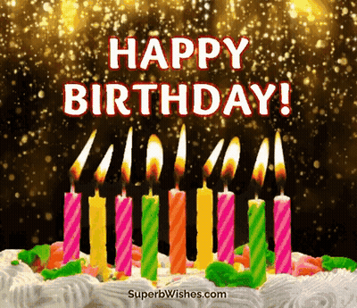 Birthday Cake With Candles And Happy Birthday GIF