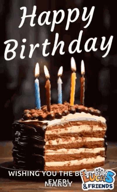 Birthday Cake With Candles Happy Birthday Wishing You The Best Lucas & Friends GIF