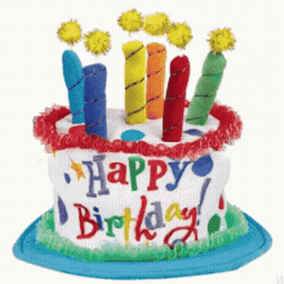 Birthday Cake With Candles Saying Happy Birthday GIF