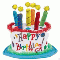 Birthday Cake With Candles Saying Happy Birthday GIF