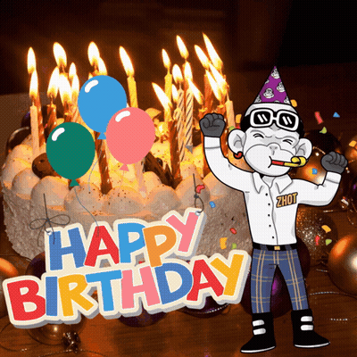 Birthday Cake With Candles Saying Happy Birthday GIF
